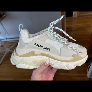 Balenciaga White Triple S Shoes